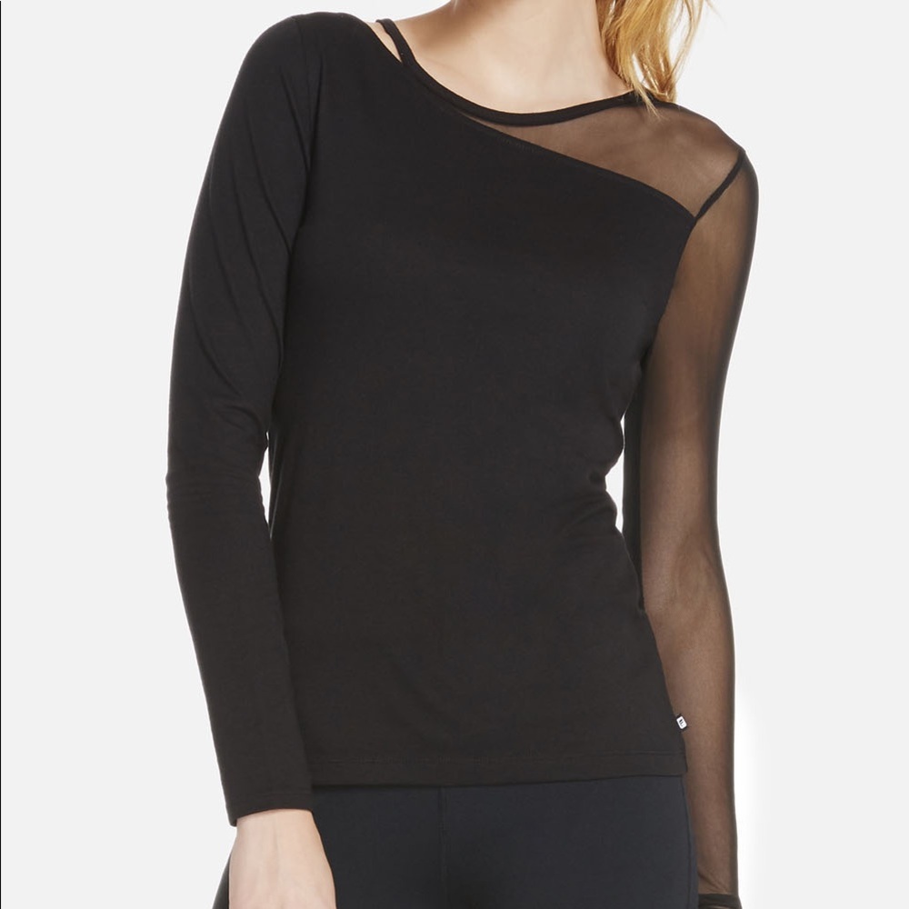 Fabletics Black Storm Long-Sleeve Mesh Tee